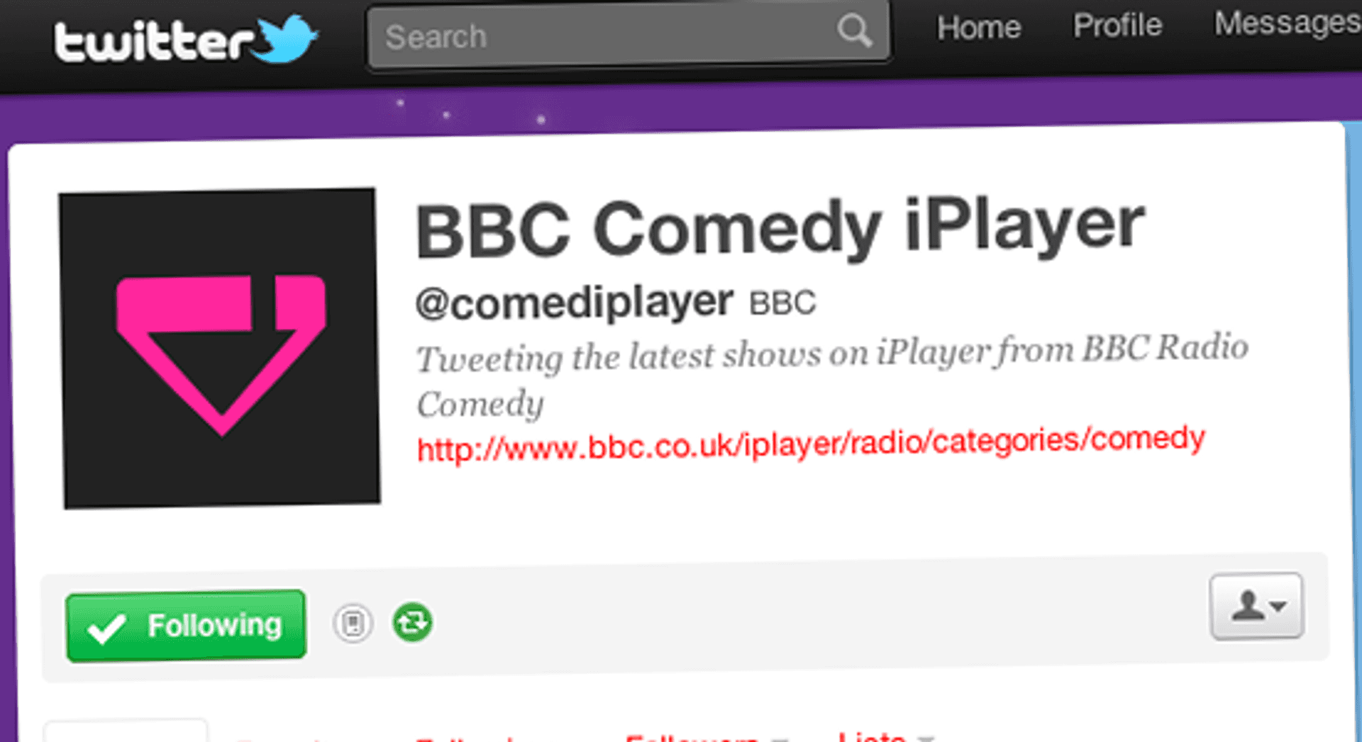 @comediplayer on Twitter @comediplayer on Twitter
